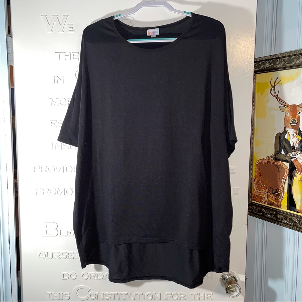 LLR Irma 3x- Short sleeved high-low tunic - black